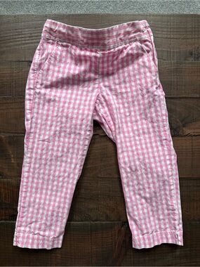 Janie and Jack Pink Gingham Pull-On Pants